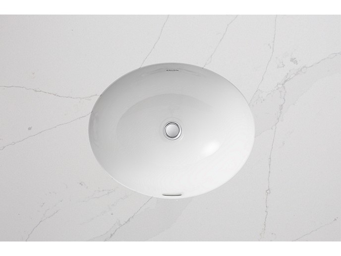 UNDER-MOUNT SINK, SOFT OVAL WITH OVERFLOW, GLAZED PERFECT by Kallista P74241-WO-0-0-large